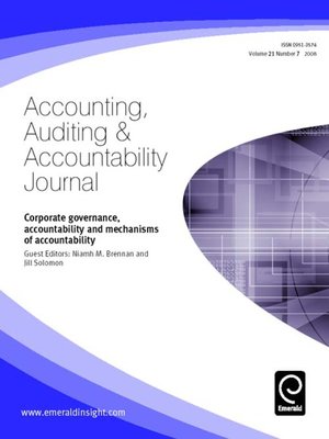cover image of Accounting, Auditing & Accountability Journal, Volume 21, Issue 7